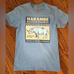 Disney Animal Kingdom Parks Harambe blue tee shirt size small